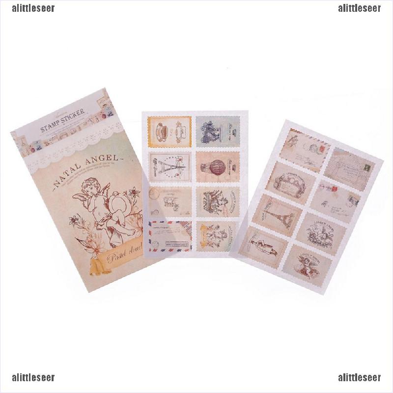 Set 2 Con Dấu Giấy Note Hình Tháp Eiffel Phong Cách Retro Trang Trí Sổ Tay