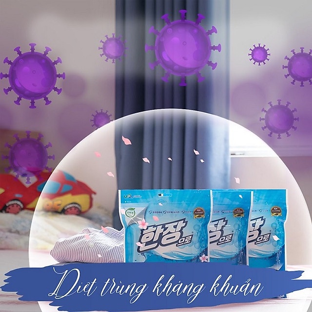 Giấy giặt quần áo Han Jang ( túi x10 tờ) - Sản phẩm 2 trong 1 Giặt và Xả