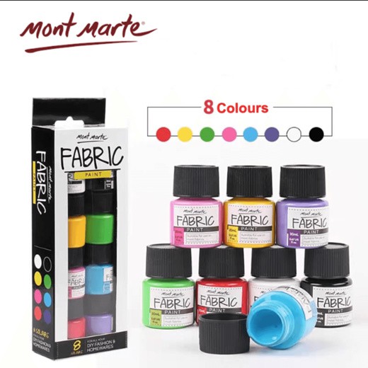 Màu vẽ vải Mont Marte bộ 20ml x 8 màu Fabric Paint