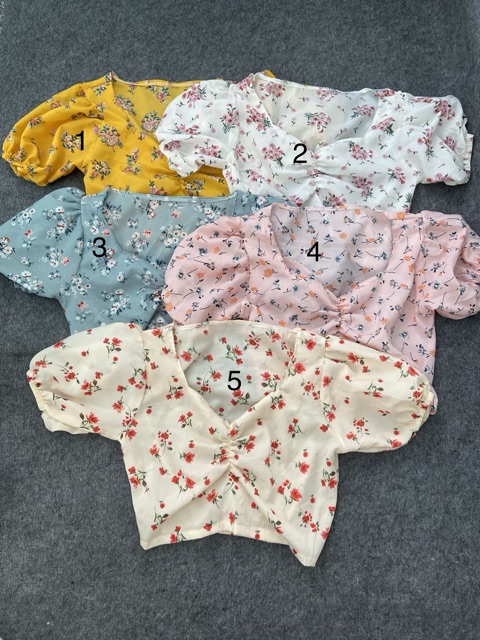 [ Mã WASTAPR giảm 10K đơn 50K] ÁO VOAN HOA CROPTOP ( màu thật trải sàn) | BigBuy360 - bigbuy360.vn