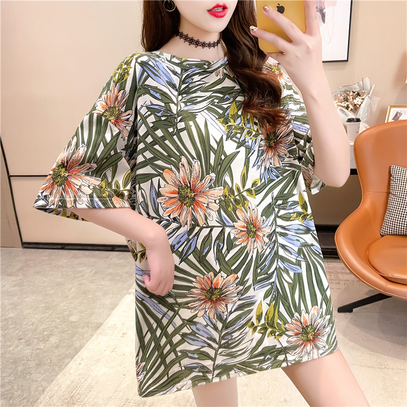 Short-sleeved T-shirt women's plus size 2021 summer new Korean style loose student clothes trend
