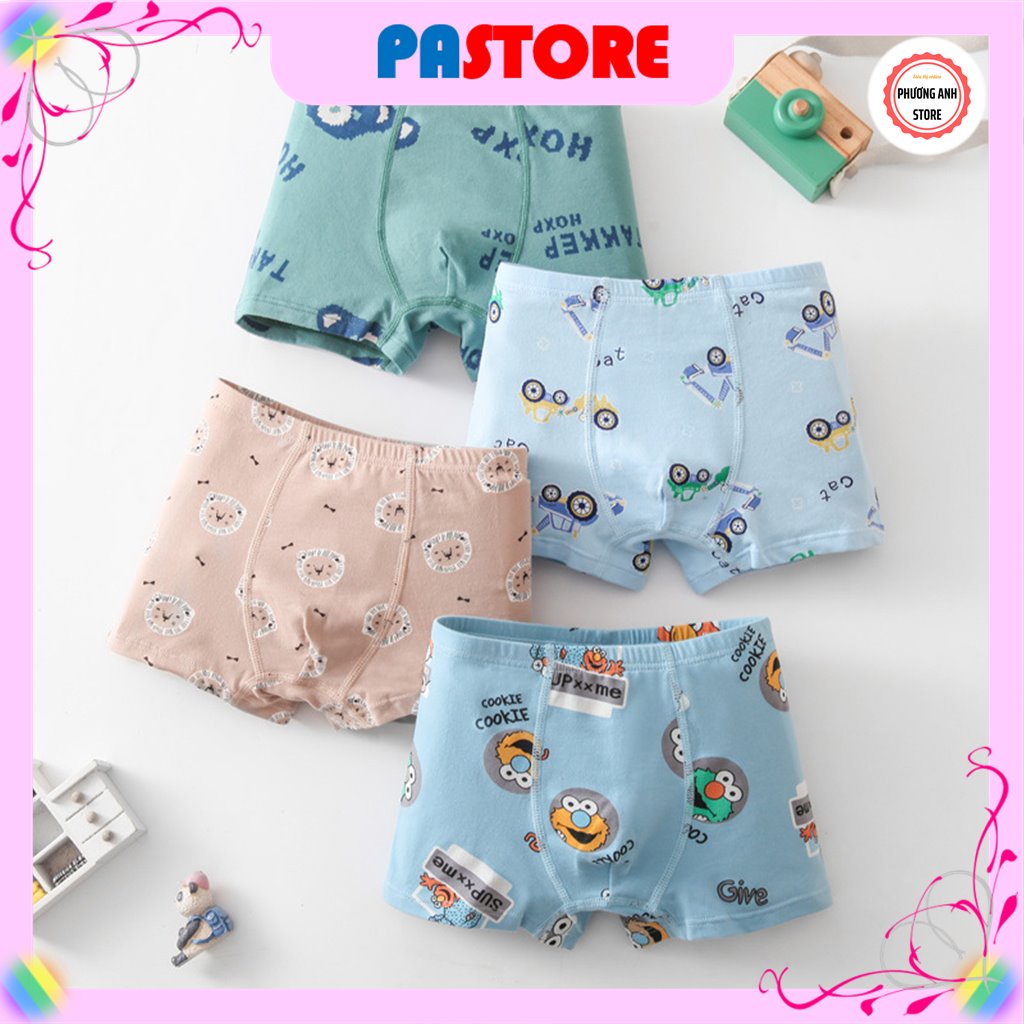 ⚡BÁN LỖ XIN 5 SAO⚡ Quần sịp bé trai,quần lót cho bé trai set 2 chiếc 100% cotton hàng đẹp họa tiết dễ thương