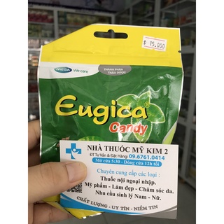 Kẹo Thảo Dược Eugica Giảm Ho Và Đau Rát Họng Hiệu Quả- Kẹo Eugica Candy bịt 15 viên