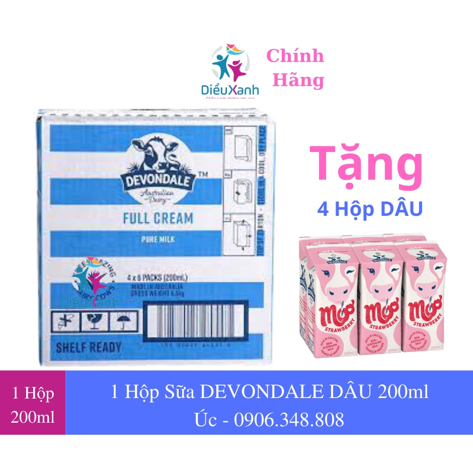 Thùng 24 Hộp Sữa DEVONDALE Sữa Tươi Nguyên Kem 200ML - Sữa Úc Nhập Khẩu