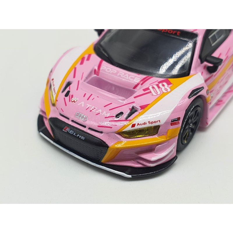 Xe Mô Hình Audi R8 LMS Production Model Custom Type-08 X Works R8 1:64 Pop Race ( Hồng )