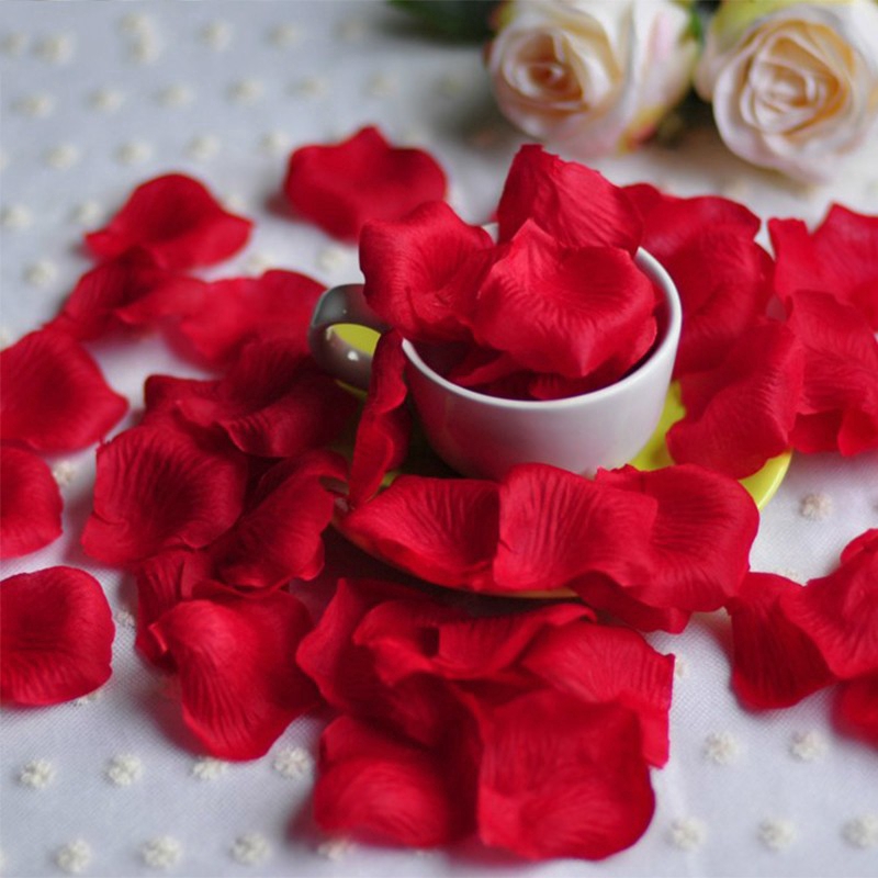 Bộ 100 cánh hoa hồng giả bằng vải lụa dùng cho trang trí