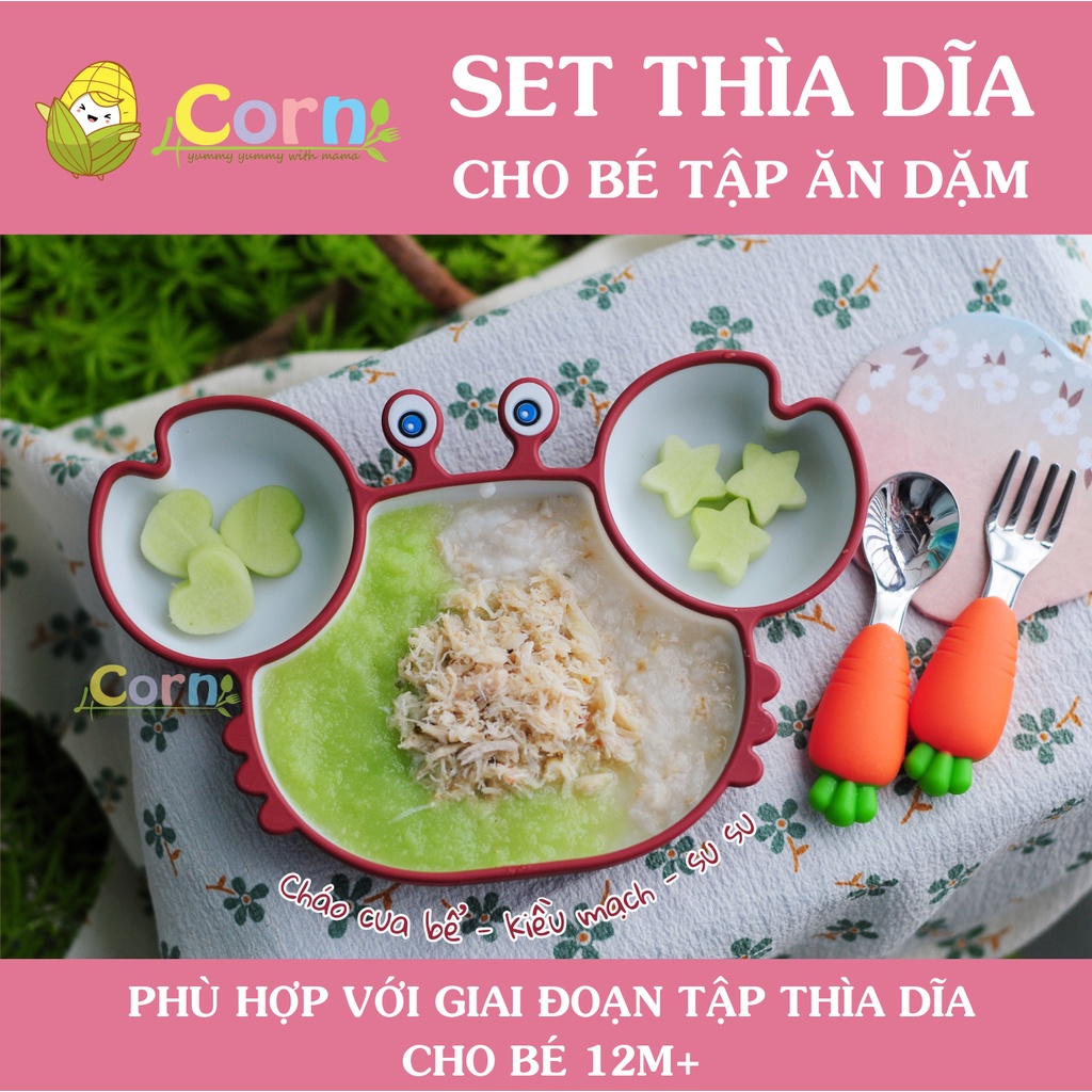 Set thìa dĩa (muỗng nĩa) tập xúc - Cho bé 12m+