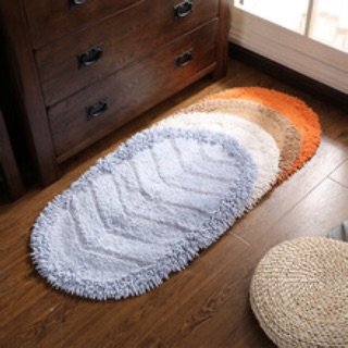 Thảm lông xù kim tuyến chùi chân hình bầu dục khổ lớn