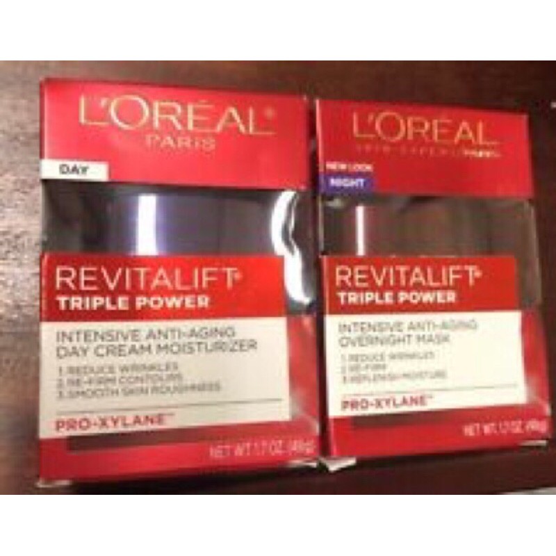 Kem dưỡng da ban đêm chống lão hóa L'oreal Revitalift Triple Power 48g - Nhập Khẩu USA