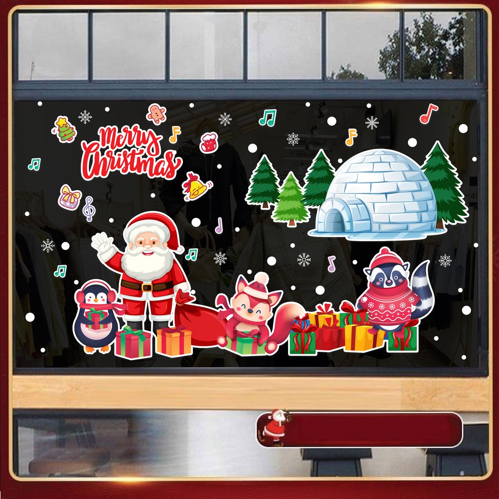 Decal Dán Trang Trí Noel Mã NE02 - Giấy Dán Cửa Kính Văn Phòng Noel Mới Nhất Năm 2021 Tại Azsticker