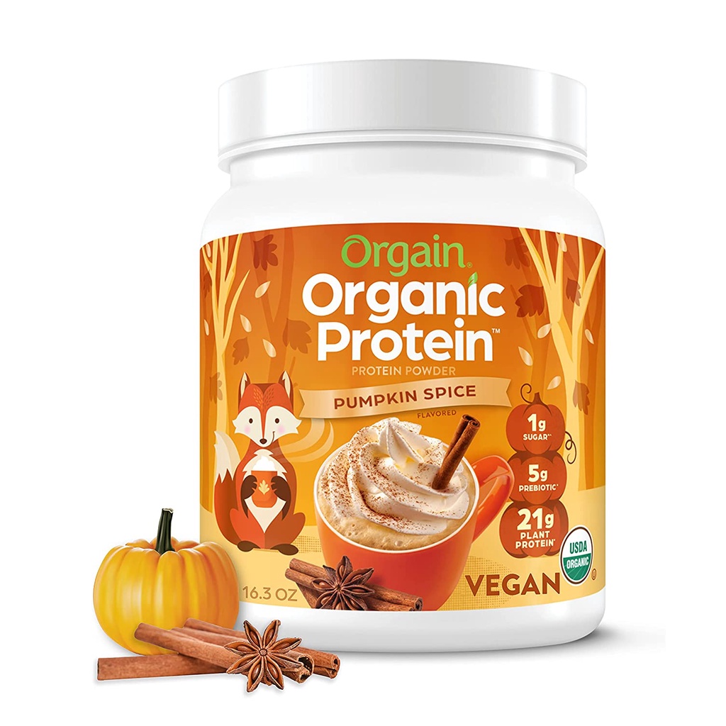 Bột đạm thực vật hữu cơ Orgain Organic Protein Pumpkin Spice 462g
