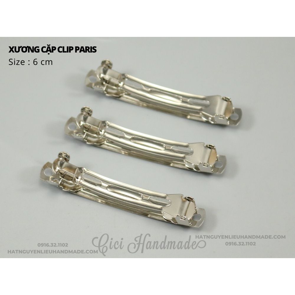 Phôi cặp / Xương cặp bấm tóc Clip Paris 3 chi tiết Cici Handmade hạt cườm nguyên liệu tự làm kẹp tóc cô dâu đính kết