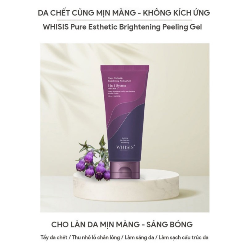 Tẩy Tế Bào Chết Da Mặt Hàn Quốc WHISIS Pure Esthetic Brightening Peeling Gel Dưỡng Trắng Da 120ml