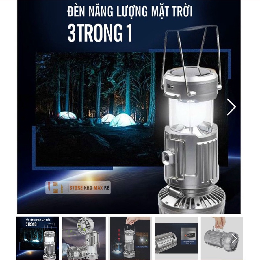 ĐÈN PIN CẦM TAY ĐA NĂNG CAMPING  KIÊM SẠC DỰ PHÒNG LOẠI TỐT - Đèn Bão 3 in 1 Cỡ Lớn