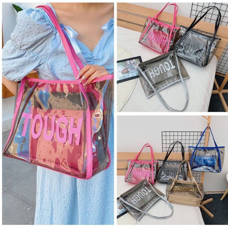 Túi Xách Nữ Trong Suốt TOUGH Cỡ Lớn. Thời Trang Hàn Quốc Sành Điệu