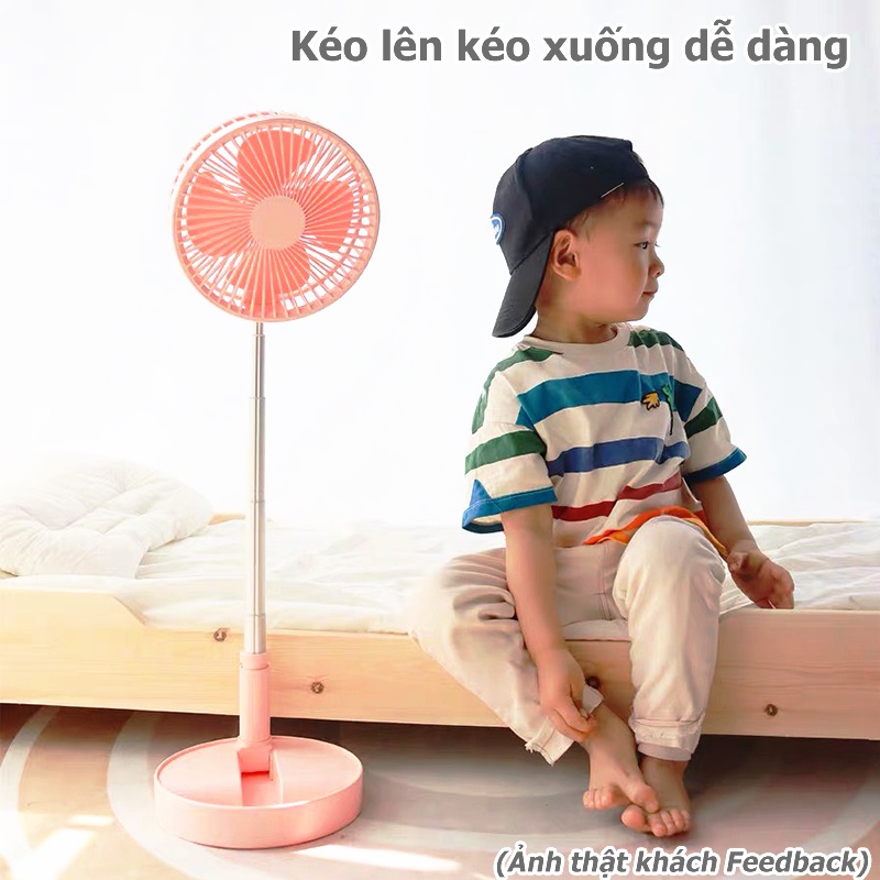 Quạt tích điện gấp gọn, quạt để bàn pin bền 7200mAh, xoay 180 độ, nhỏ gọn, tiện lợi mang đi du lịch