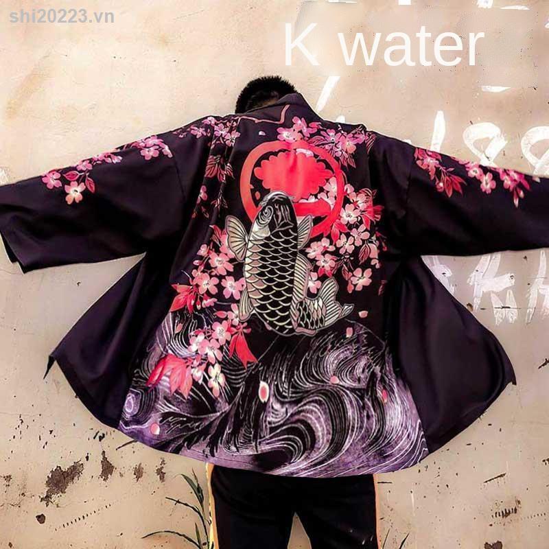 Áo Sơ Mi Ngắn Tay In Hình Cá Chép Phong Cách retro Thời Trang Dành Cho Nam