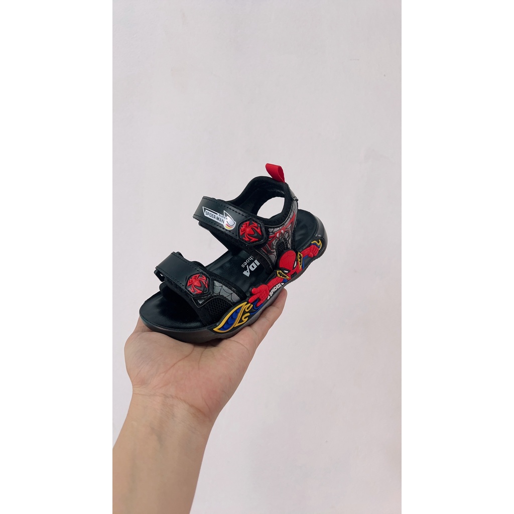 sandal bé trai dép quai hậu siêu nhân đi học cho bé QCCC khâu đế bền đế sóng chống trươt nhẹ êm chân full hộp 206