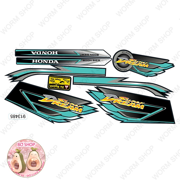 Tem xe Dream Cánh Chim - Tem 3 lớp chống phai màu