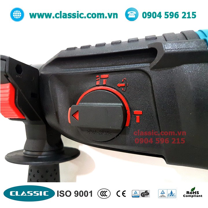 Máy khoan bê tông 3 chế độ Classic 800w khoan sắt, gỗ, tường, bê tông, đục