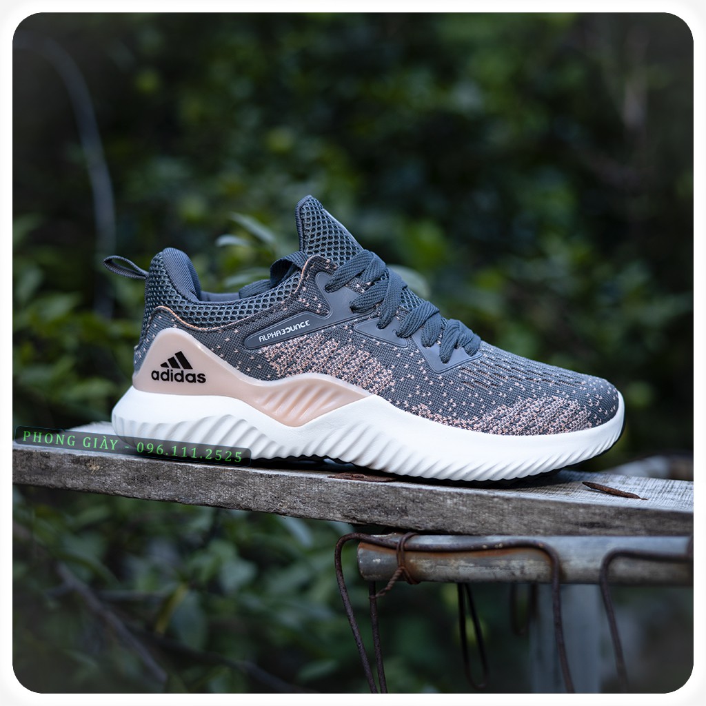 Giày Sneaker Nữ Giày Thể Thao Nữ Alphabounce Màu Xám Hồng