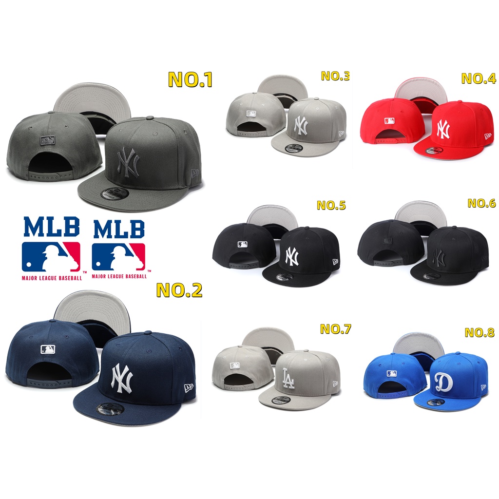 Unisex mlb mũ bóng chày new york yankees vành phẳng màu xám mũ thể thao los angeles dodgers mũ snapback màu đen có thể điều chỉnh mũ bóng chày thể thao ngoài trời