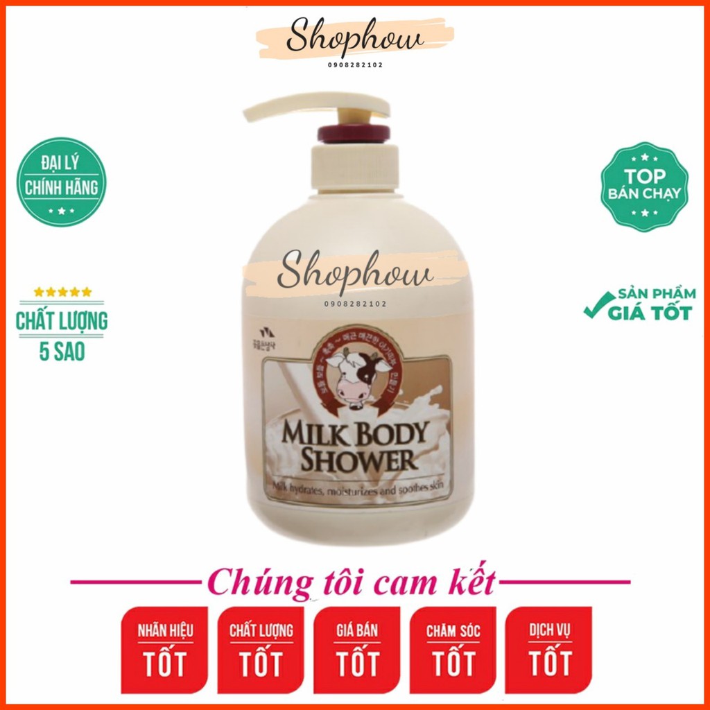 Sữa tắm con bò  Hàn Quốc Milk Body Shower 750ml