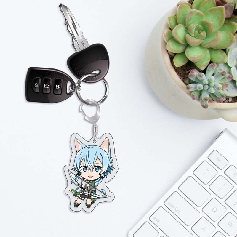 Móc Khóa Nhựa Acrylic Họa Tiết Hoạt Hình Sword Art Online