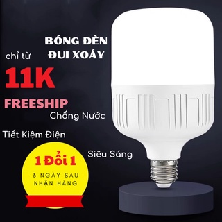 Bóng Đèn LED, Bóng Đèn Đui Xoáy Trụ Tròn Ánh Sáng Trắng ĐÈN TOKI