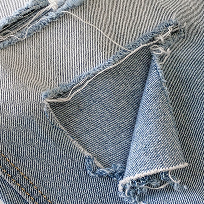 Quần jean dài lưng cao ống rộng phối rách màu gradient phong cách retro Âu Mỹ cá tính cho nữ