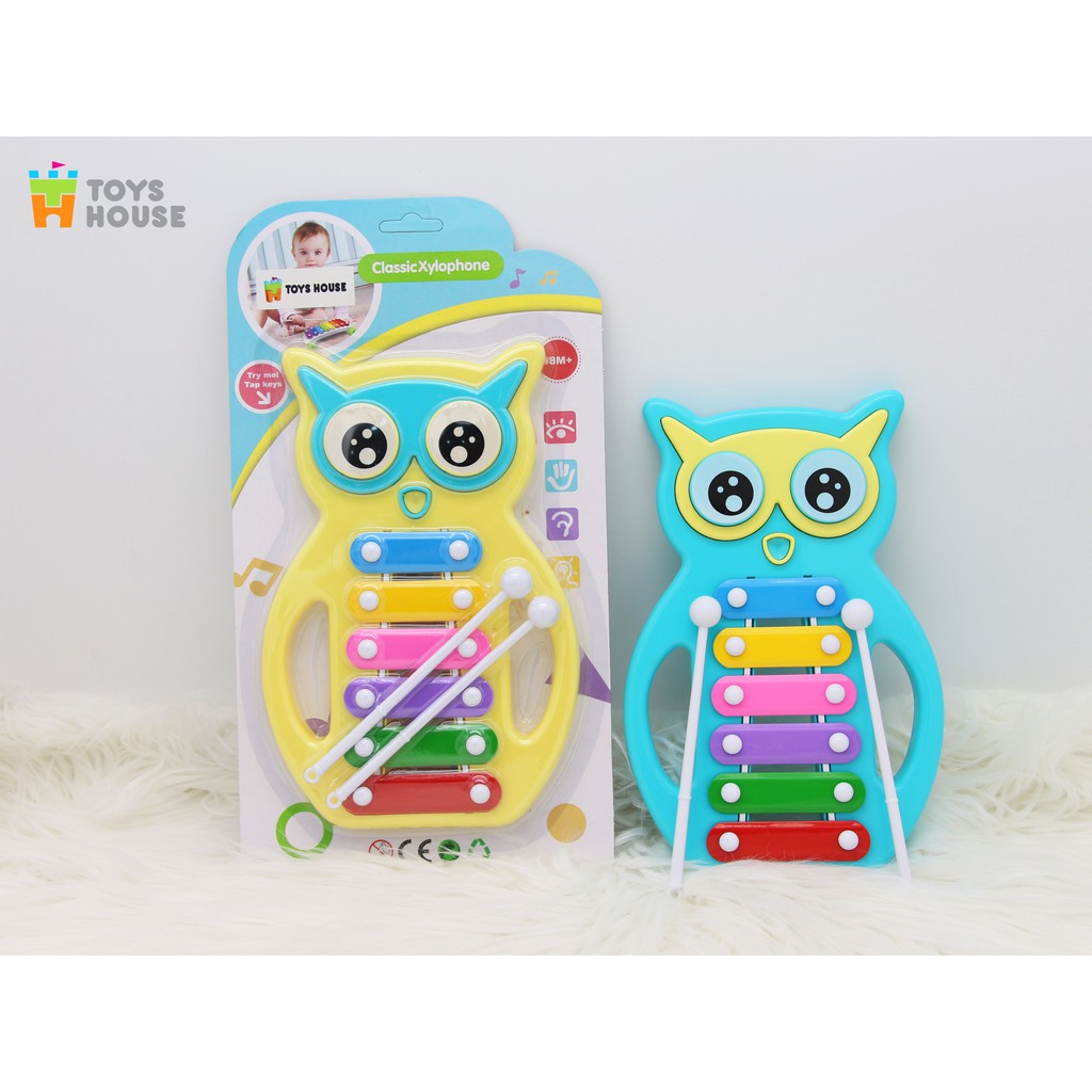 Đồ chơi nhạc cụ- Đàn gõ Xylophone hình cú mèo đáng yêu Toyshouse- Dụng cụ phát triển năng khiếu âm nhạc dành cho bé yêu