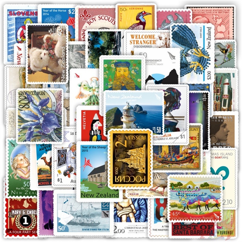 ❉ Retro Travel Stamp Series 02 Stickers ❉ 50Pcs/Set DIY Fashion Waterproof Decals Doodle Stickers