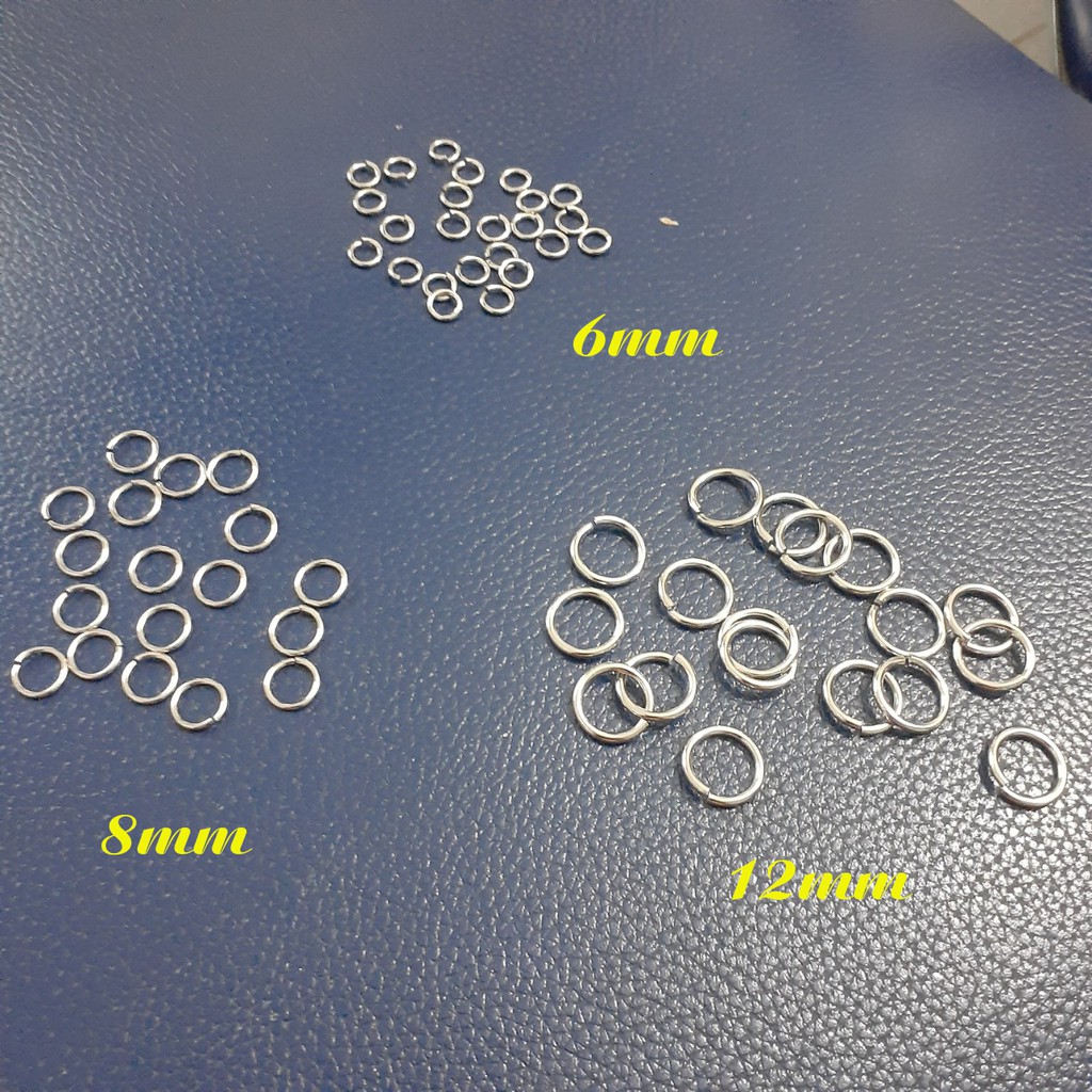 Combo 50 khoen tròn inox cao cấp kiểu hở đẹp, không đen, không gỉ theo thời gian