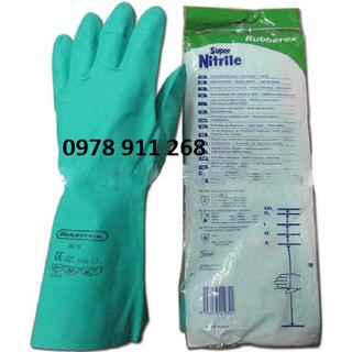 GĂNG TAY CAO SU CHỐNG DẦU,CHỐNG HÓA CHẤT MÀU XANH