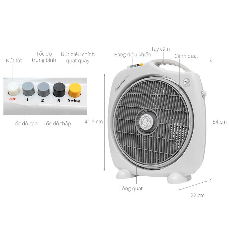 Quạt hộp lớn Asia F16001 có hẹn giờ