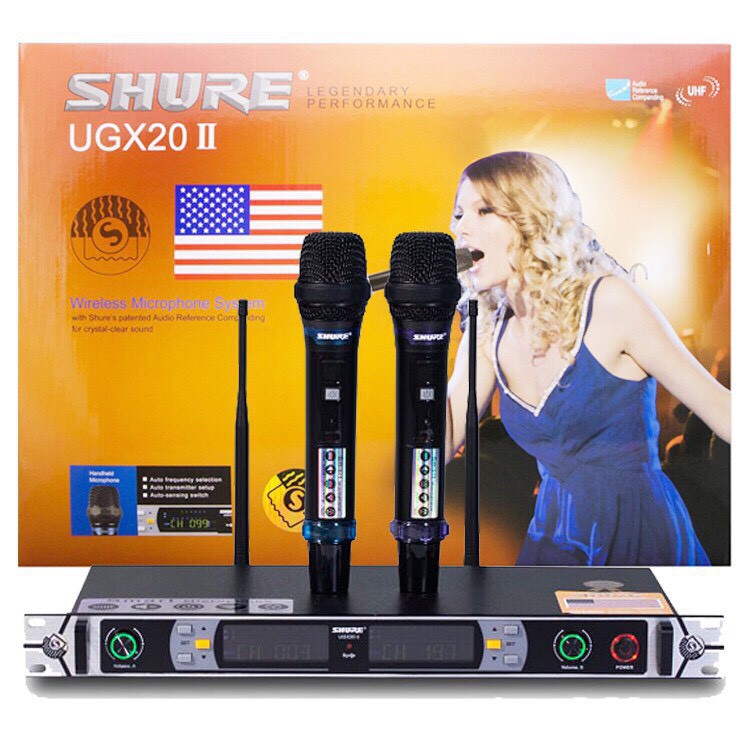 [MẪU MỚI] Micro karaoke UGX50 không dây, hát karaoke gia đình, Board đỏ, 4 anten - cao cấp 5.0 có led hiển thị