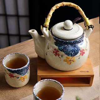 Bộ ấm trà bằng gốm sứ phong cách Nhật Bản cổ điển