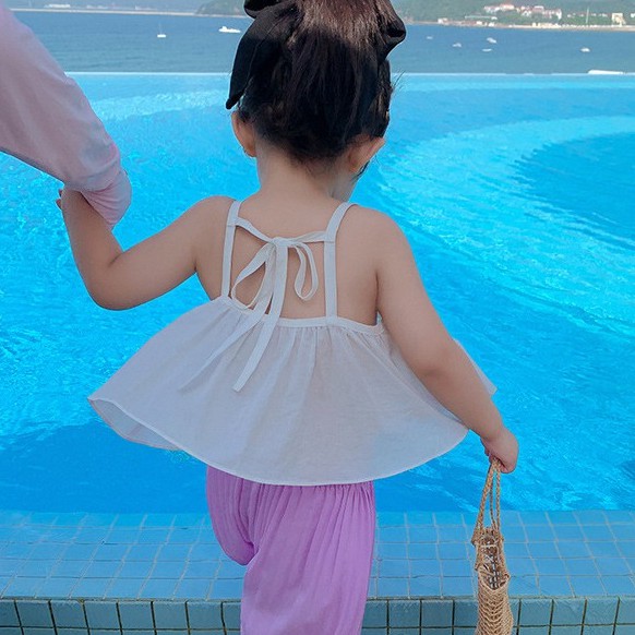 Áo hai dây thời trang mùa hè kiểu Hàn Quốc thoải mái dành cho bé gái