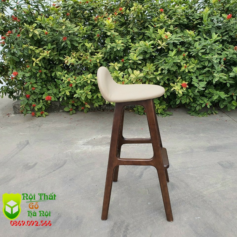 🔴 FREE SHIP 🔴 Ghế Quầy Bar Mặt Nệm, Ghế Cafe Gỗ Kích Thước 46x46x84 Hàng Xuất Khẩu Cao Cấp- Gỗ Hà Nội Furniture