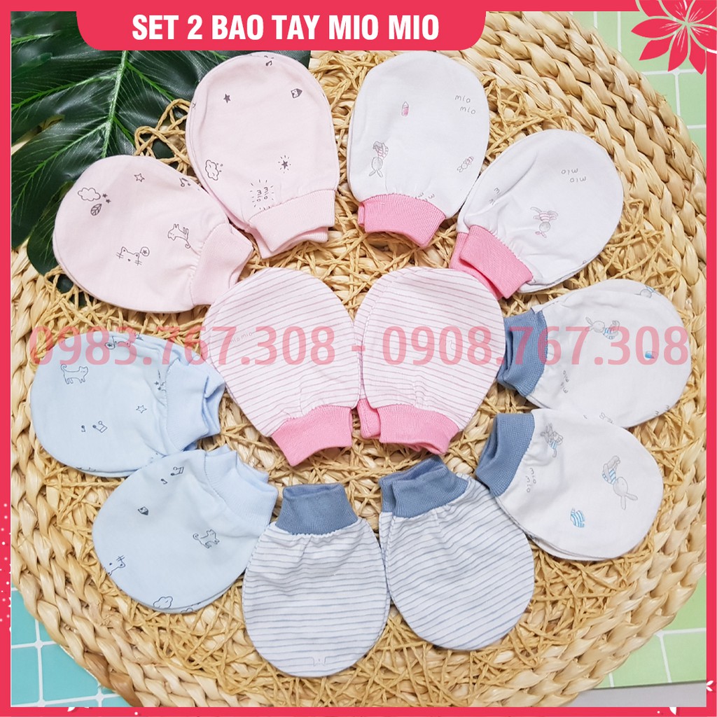 [ĐỦ MẪU] Bao Tay MioMio Cotton Cho Bé Sơ Sinh - SET 2 ĐÔI - Mio Việt Nam - BTT00132