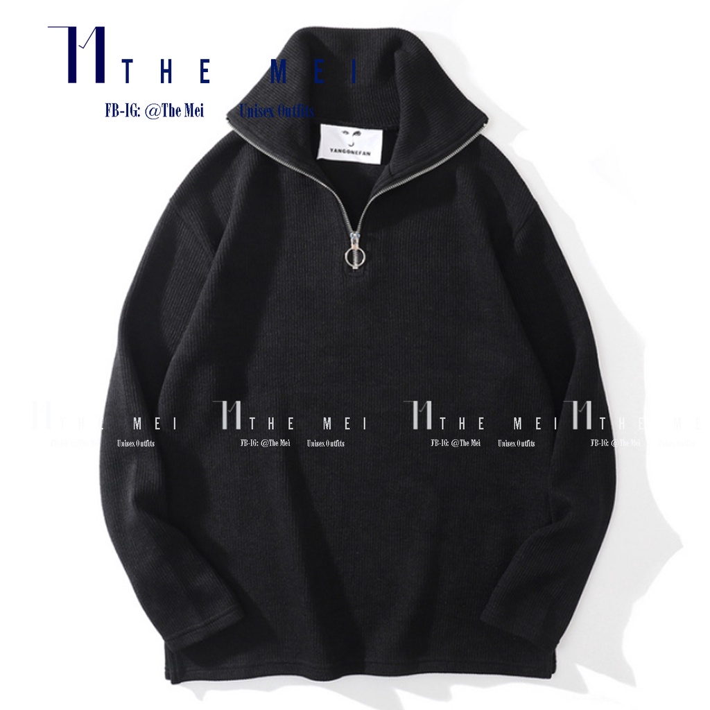 HÀNG SẴN - Áo Half Zip sweater - sweater dây kéo - dệt kim cao cấp - nam nữ đều mặc được - hàng chuẩn hình - The Mei