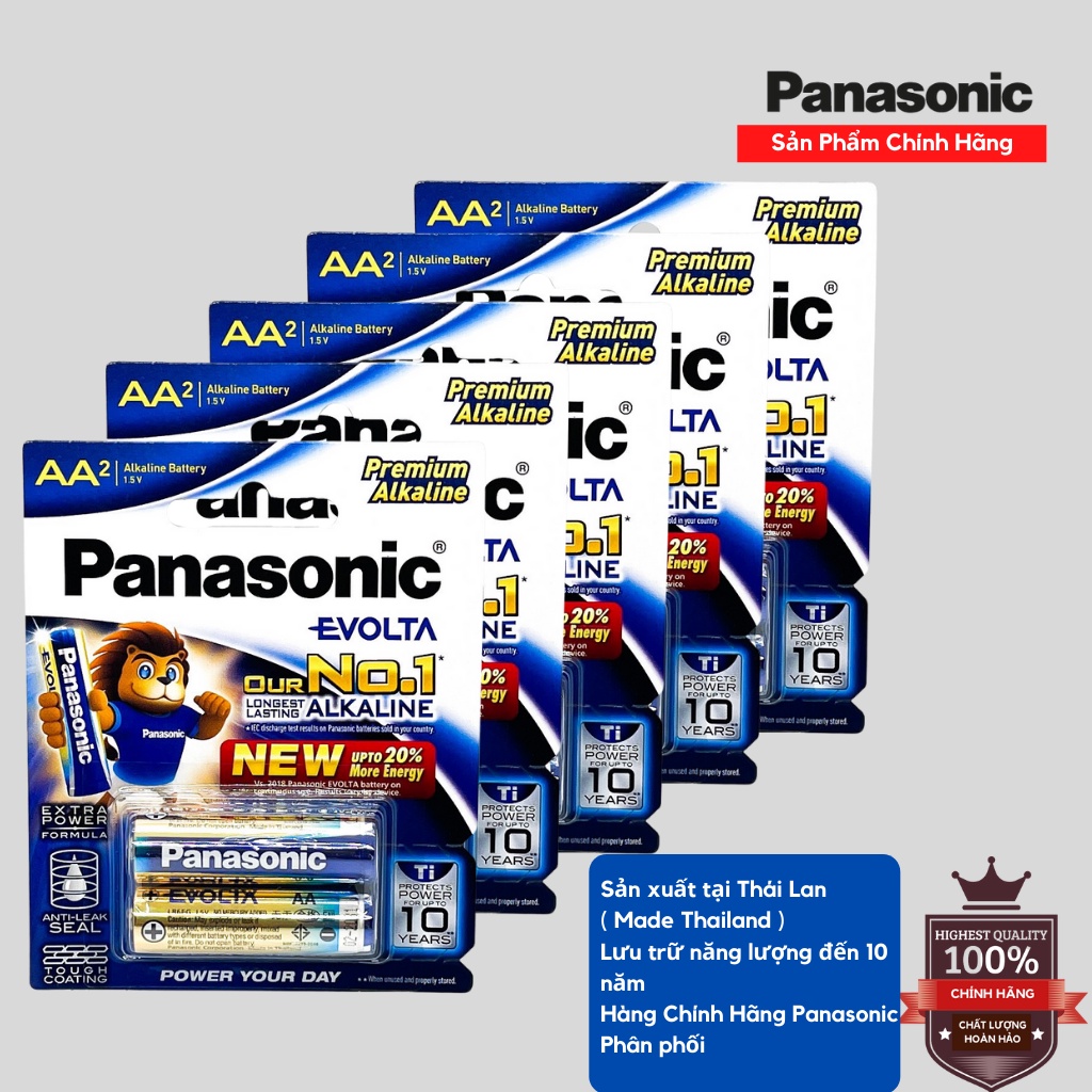 5 Đôi Pin AA 1,5V Panasonic Evolta Thế Hệ Mới - Hàng Chính Hãng