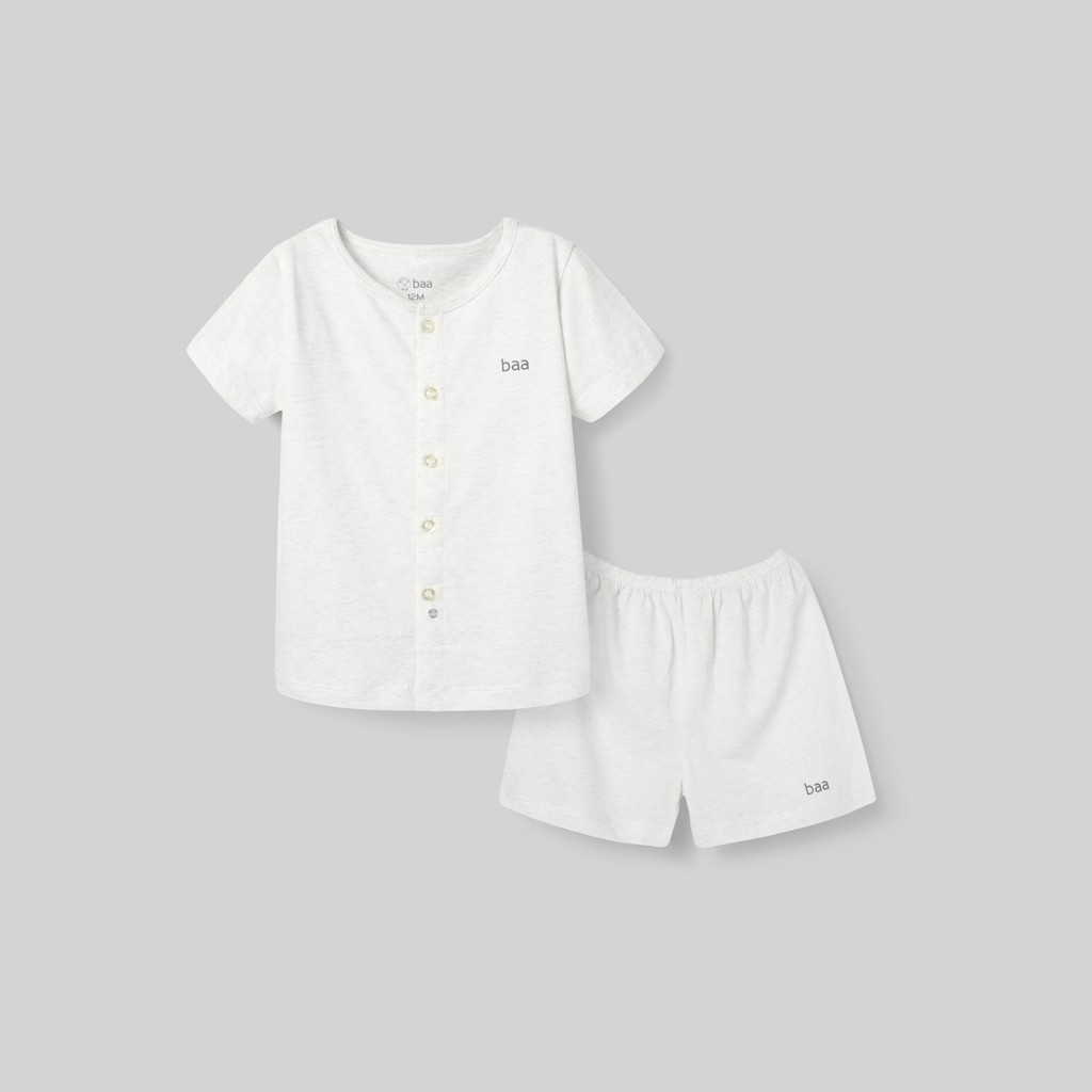 Set đồ bộ BAA BABY vải tencel cao cấp kháng khuẩn in logo baa cho bé trai và bé gái - UT-DB01N