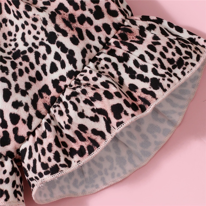 Bộ 2 áo hai dây + chân váy Mikrdoo in họa tiết da báo cho bé 0-18 tháng