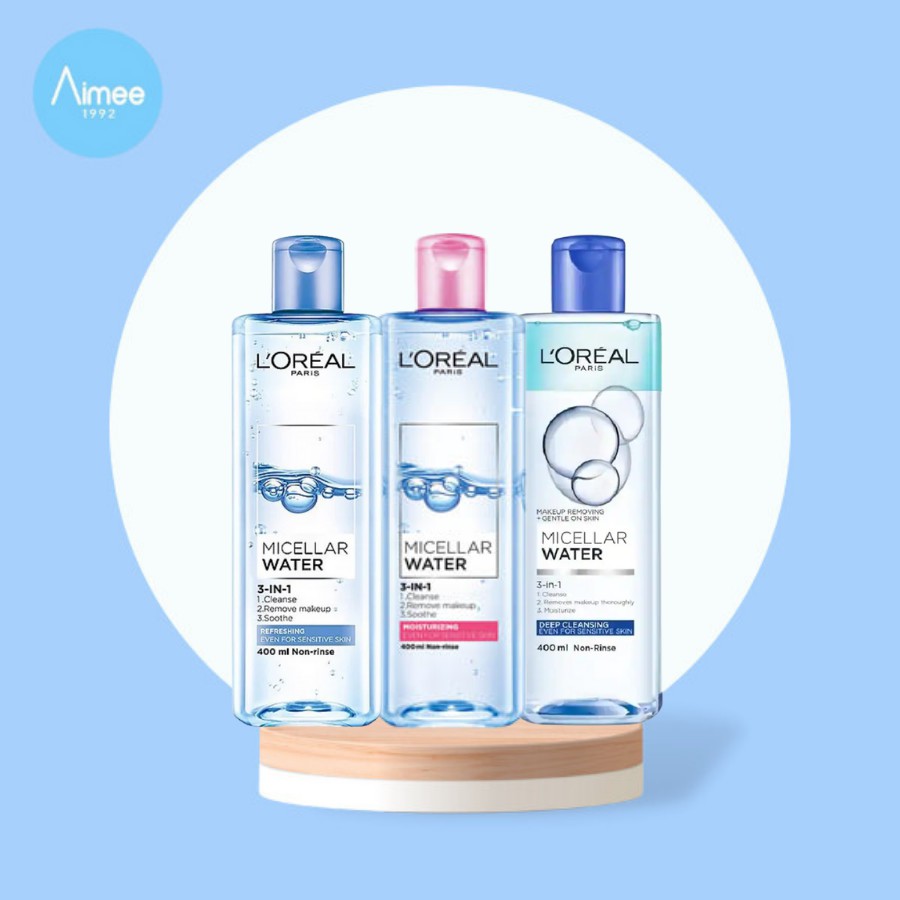 Nước tẩy trang L'OREAL Micellar Water 3 trong 1 làm sạch sâu cho mọi loại da - 400ml