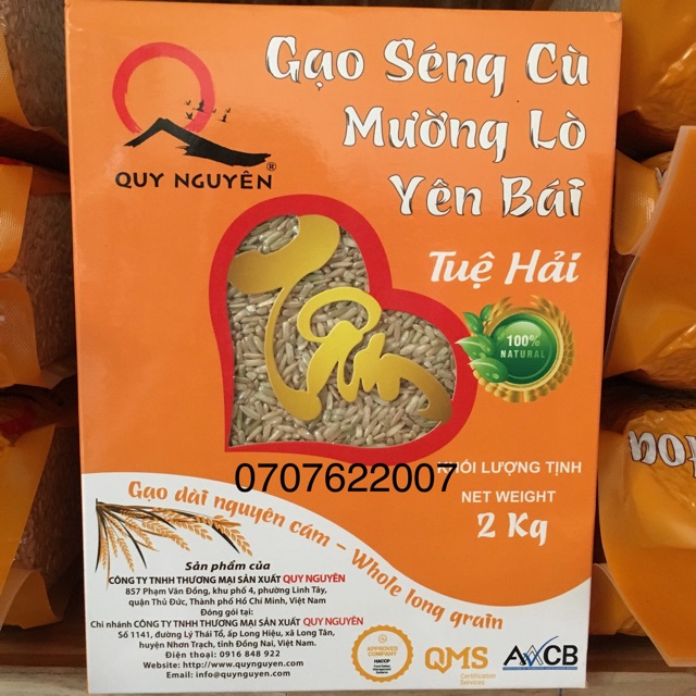 Gạo lứt trắng Séng Cù Tuệ Hải 2kg