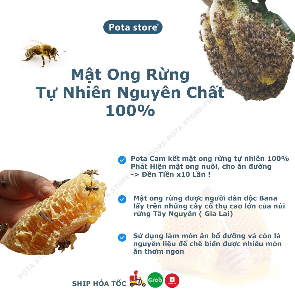 Mật Ong Rừng Tây Nguyên, Mật Ong Nguyên Chất Tự Nhiên Thơm Ngon 500ml