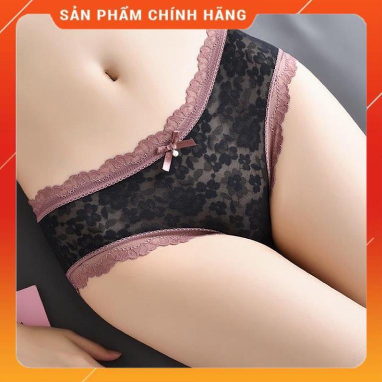 Quần Lót Nữ Ren Hoa Cao Cấp Sexy Viền Ren đính nơ 2288