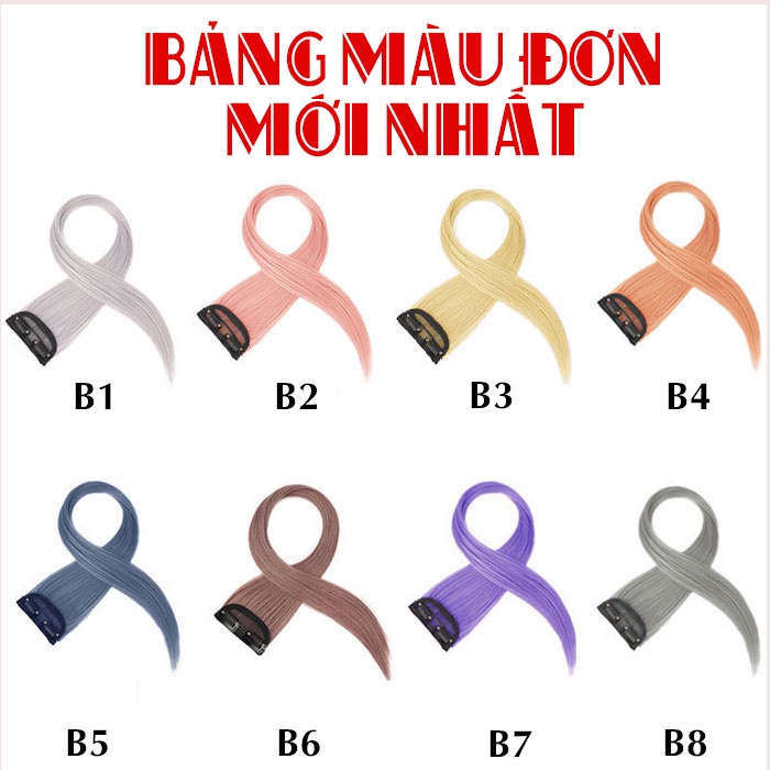 Tóc giả kẹp phím highlight Khami Beauty, đủ màu, dài 60cm