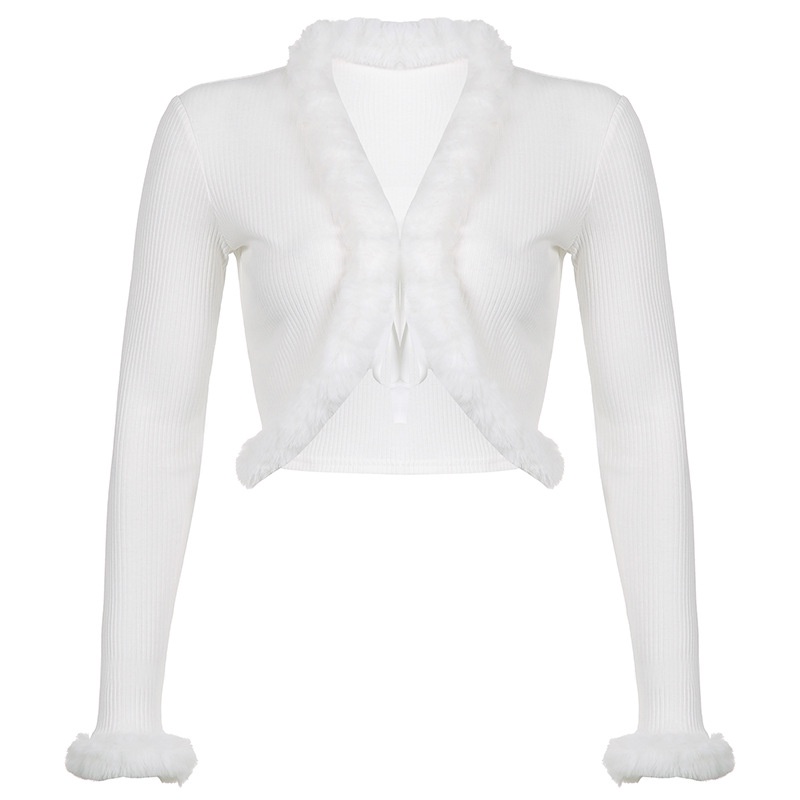 Áo Cardigan Tay Dài Cổ Phối Lông Thời Trang Mùa Thu Cho Nữ 2021 | BigBuy360 - bigbuy360.vn